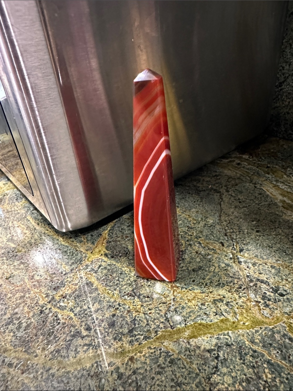Red Agate Obelisk Decorative Home Art made in Brazil
